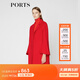 PORTS寶姿商場(chǎng)同款女裝秋季新品中長(cháng)款V領(lǐng)毛呢大衣LA9C040GZF013 櫻桃紅 M (6)