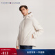 Tommy Hilfiger【輕便通勤】秋冬男裝經(jīng)典戶(hù)外休閑合身版運動(dòng)連帽夾克外套 米白色AEF L （推薦：150-165斤）
