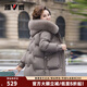 雅鹿媽媽裝羽絨服女2025冬季新款中老年狐貍毛領(lǐng)加厚保暖大碼外套 卡其色 2XL (175)