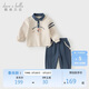 戴維貝拉男童運動(dòng)套裝秋裝兒童polo衫褲子兩件套寶寶衣服