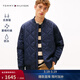 Tommy Hilfiger【輕薄防水】秋冬男裝小隱格絎縫美式飛行棒球棉服夾克外套 藏青色DW5 L （推薦：150-165斤）