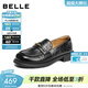 百麗（Belle）質(zhì)感百搭樂(lè )福鞋女2026春季新款商場(chǎng)舒適通勤便士單鞋F6S1DAA6 黑色 37