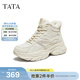 他她（TATA）女鞋厚底高幫老爹鞋加絨復古運動(dòng)休閑鞋子SWC01DD5 杏色（絨里） 36