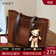 viney托特包包女包大容量斜挎包牛皮單肩包生日禮物送女友老婆 【咖色】實(shí)用高檔輕奢品牌手提包