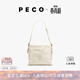 PECO城市系列Hobo包春夏新款單肩軟皮水桶包斜挎大容量百搭托特包 中號臟白色頭層樹(shù)皮皺小牛