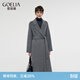 歌莉婭毛呢大衣羊毛羊駝毛女高智感格雷灰雙面呢子經(jīng)典款1CNC6N660 44B煙灰 L