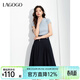 LAGOGO簡(jiǎn)約半身裙女拉谷谷春秋新款高腰舒適顯瘦通勤中長(cháng)裙A字裙 藏青色(M0) S
