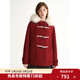 獨束女裝【圣誕戀歌】甜美復古毛呢外套2025冬節日氛圍呢大衣 熱頌紅 L （尺碼：2）