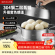 美廚（MAXCOOK）蒸鍋全304不銹鋼34cm二層蒸鍋感溫復底湯鍋 燃氣電磁爐通用MCZ712