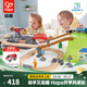 Hape木質(zhì)火車(chē)軌道 火車(chē)拼裝積木親子互動(dòng)DIY搭建  益智玩具兒童禮物 小鎮運輸收納套+贈電動(dòng)火車(chē)頭 3-6Y E3764