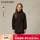 E·LAND KIDS衣戀女童外套25年春季新品學(xué)院風(fēng)LOGO連帽拉鏈夾克 Black黑色/19 165
