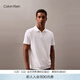 Calvin KleinJeans夏季男士刺繡ck純棉商務(wù)休閑通勤翻領(lǐng)純色短袖T恤POLO衫 YAA-月光白 L