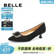百麗（Belle）舒適優(yōu)雅羊皮單鞋女商場(chǎng)款氣質(zhì)高跟鞋D3N1DAQ5預售 黑色 38 (240mm)