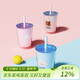 樂(lè )扣樂(lè )扣（LOCK&LOCK）雙層塑料吸管杯可愛(ài)便攜男女水杯子720ML藍色HAP529OBLU