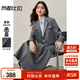 尚都比拉格雷系職場(chǎng)套裝女秋季一?？燮今g領(lǐng)短款西裝外套配顯瘦A字半身裙
