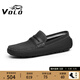 VOLO犀牛男士豆豆鞋新款休閑皮鞋真皮透氣便士樂(lè )福鞋軟底商務(wù)男鞋 黑色 【雙層手工縫線(xiàn)加固】 39