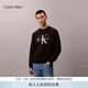 Calvin KleinJeans春秋男士美式運動(dòng)通勤休閑風(fēng)ck經(jīng)典字母圓領(lǐng)打底衫衛衣 UB1-太空黑 XL
