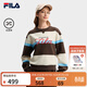FILA 斐樂(lè )官方女子套頭衛衣2026春季新款舒適寬條紋拼色針織上衣 阿拉斯藍-DB M 165/84A/M