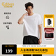 卡賓（CABBEEN）【205G索羅娜涼感平紋】T恤男精梳棉重工繡花設計26春透氣短袖T恤 米白色12 M /170/48