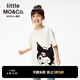 little MO&Co.庫洛米IP 童裝25春新款女童5A抑菌純棉短袖T恤親子裝 米白色 165 165/80