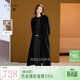 三彩【100綿羊毛】2025冬季新款雙面呢大衣長(cháng)款毛呢外套S 經(jīng)典黑 L 165/88A