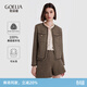 歌莉婭羊毛短外套水洗羊毛洋氣高級感氣質(zhì)通勤小個(gè)子短款1B9L6E040 86Y咖啡色 M