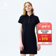 哈吉斯（HAZZYS）女裝 夏季女士休閑運動(dòng)風(fēng)短袖POLO裙女AQWSE0CBE01 藏青色NV S (155/80A 36)