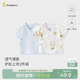童泰（TONGTAI）嬰兒短袖上衣夏季純棉新生兒衣服初生寶寶和尚服和服上衣藍色59cm