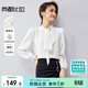 尚都比拉氣質(zhì)通勤風(fēng)白襯衫女春季設計感長(cháng)袖襯衣顯瘦上衣 白色 L
