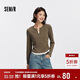 森馬（Semir）[商場(chǎng)同款]長(cháng)袖T恤女短款設計感2025修身假兩件秋裝101525101003