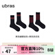 ubras襪子復古芭蕾條紋百搭女中筒襪抗菌防臭彩色線(xiàn)條襪2雙 黑色蝴蝶結+黑色條紋  2雙 均碼