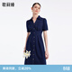 歌莉婭魔鬼收腰牛仔連衣裙夏裝女短袖顯瘦小個(gè)子通勤A(yíng)字裙子1A8C4K4DC 80U深牛仔藍 M