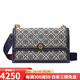 湯麗柏琦（Tory Burch）湯麗柏琦TB女包 風(fēng)琴包BonBon系列老花滿(mǎn)印單肩斜挎琴譜包 中號27cm海軍藍81863-405