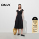 ONLY2025秋季新款收腰純色傘裙短袖長(cháng)裙牛仔連衣裙女|125142023 J19 黑牛仔 S