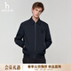 哈吉斯（HAZZYS）男裝 26新款秋冬男外套PHIZ系列棉衣經(jīng)典翻領(lǐng)棉服男ASSZU0DAI03 藏青色NV L （175/96A 48）