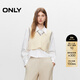 ONLY秋季學(xué)院風(fēng)洋氣拼色針織馬甲套裝襯衫女|124405007 S12 亮奶油白色 M (165) 84A
