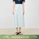 自巧小個(gè)子獨特漂亮掐腰上衣半裙套裝女2026新款夏季藍色短袖t恤 云霧藍半身裙 S （尺碼：3碼） 拍前請聯(lián)系客服