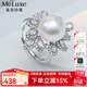 meluxe美奈 雅致綻放 S925銀淡水珍珠耳飾耳釘珍珠戒指活口 生日禮物 【戒指】10-11mm