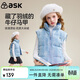 ASK JUNIOR兒童羽絨馬甲25冬中大童女童牛仔防風(fēng)保暖外套 藍色 170