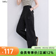 百圖betu女裝秋季新款休閑褲【實(shí)用主義】不易皺工裝褲子2508T76 黑色 L