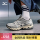 美津濃（MIZUNO）【W(wǎng)AVE ORION】男女春秋運動(dòng)鞋跑步鞋緩震支撐復古休閑跑鞋 10/米灰色/銀色/暗藍色 40.5 (260mm)