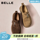 百麗（Belle）復古勃肯鞋女2026春季新款商場(chǎng)款厚底流蘇JK樂(lè )福鞋E8N1DAM6預售 咖色-單里 36 (230mm)