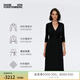 Diane von Furstenberg[小黑裙] 七分袖摩登針織中長(cháng)裹身連衣裙MR49E00 曜石黑 S
