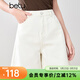 百圖betu女裝夏季新款牛仔褲夏日多色環(huán)保水洗牛仔短褲女2503T77 白色 M