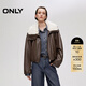 ONLY2025秋季新款松弛慵懶寬松保暖毛領(lǐng)PU棉服外套女|1254PU002 I99深褐色 M