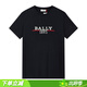 巴利（BALLY）男士時(shí)尚潮牌經(jīng)典大牌LOGO純棉短袖T恤 603086 05021 黑色 F000（偏大1碼） L