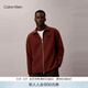 Calvin KleinJeans26早春新款男士商務(wù)休閑通勤ck經(jīng)典繡標翻領(lǐng)開(kāi)衫外套衛衣 2EC-焦糖棕 S