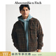 Abercrombie & Fitch美式格紋仿毛呢圈圈紗襯衫夾克外套25秋冬男裝125-5221 深棕色 M (180/100A)