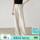 尚都比拉氣質(zhì)通勤OL直筒西裝褲夏裝闊腿褲垂感顯瘦長(cháng)褲子女 米杏色 M 