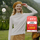 哈吉斯（HAZZYS）女裝 春秋款女【PHIZ系列】素色簡(jiǎn)約羊毛衫女 米黃色OW（半高領(lǐng)） L (165/88A 40)